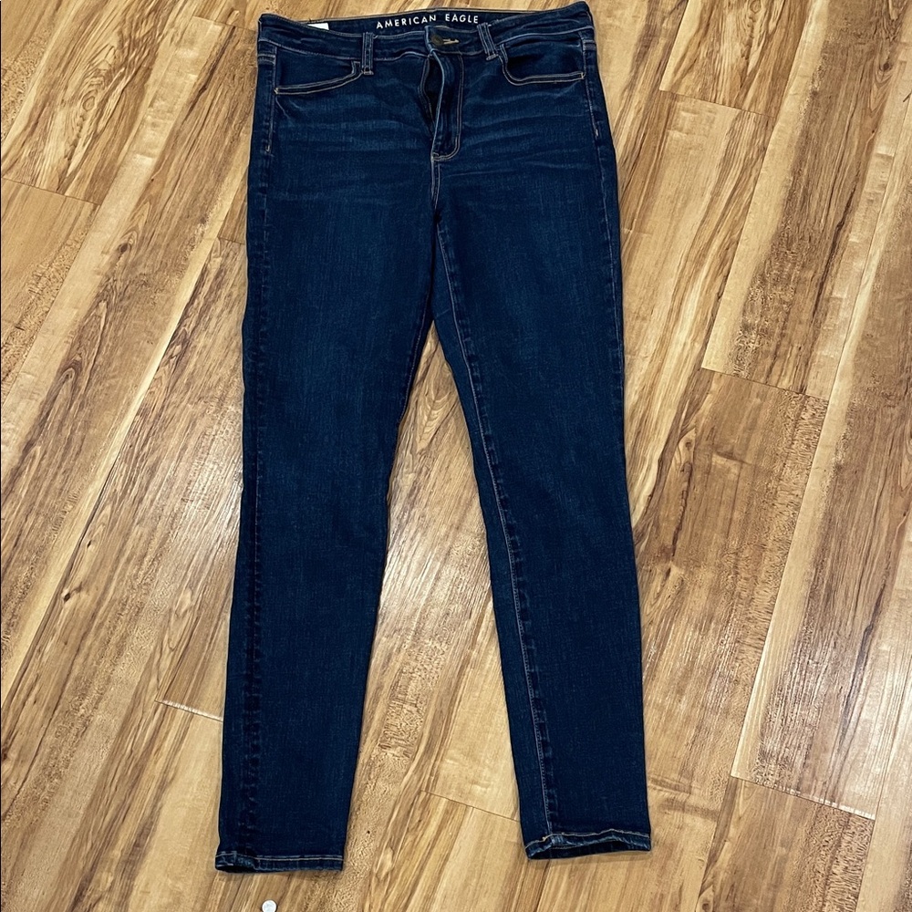 American Eagle Outfitters Women's Deep Indigo Skinny Jeans (Long Fit)
